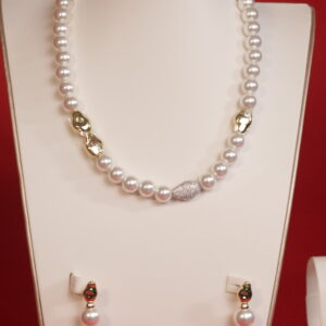Classic White Freshwater Pearl Allure  Necklace & Earrings Set