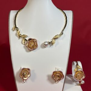 Rose Bloom Premium Floral Torque Necklace Set
