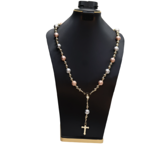 Elegant Multicolor Rosary Necklace