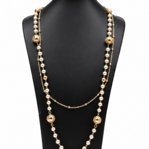 Multi-Strand Faux Pearl Station Statement Necklace